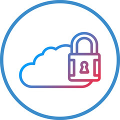 Vector Design Cloud Locked Icon Style