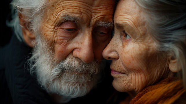 Senior Lovers Happy Together In Autumn Colors