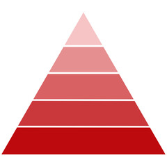 Pyramid with Different Shades of Red. Can be used for Infographics.