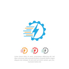 electrical and gear engineering logo , vector logo technology Digital tech vector business logo template concept illustration. Gear electronic factory sign