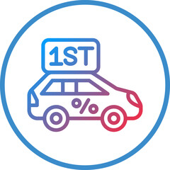 Vector Design First Car Discount Icon Style