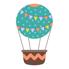 hot air balloon in flat style