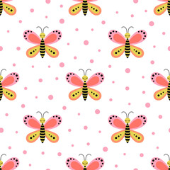 butterfly character seamless pattern - 775690333