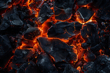 Fiery flames dance against a stark black background, creating a captivating and dramatic image perfect for abstract concepts and visual storytelling - obrazy, fototapety, plakaty