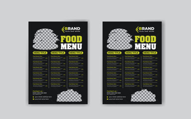 Restaurant Food Menu Design template with advertisement, layout, poster, flier Background. - obrazy, fototapety, plakaty