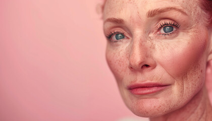 Fototapeta premium Beautiful woman at her 50s (senior, elderly). Healthy life style