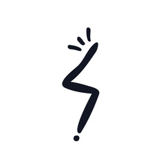 Lightning bolt logo icon sign Hand drawn ink sketch Doodle cartoon design Motivation style Exclamation point emblem Fashion print clothes greeting invitation card flyer banner poster cover book ad