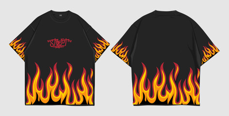 design t shirt oversize fire.eps