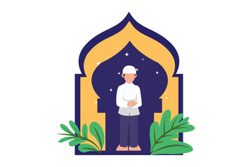 Obraz na płótnie Canvas Ramadan Kareem Flat Design Illustration