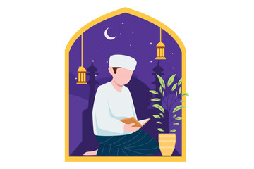 Ramadan Kareem Flat Design Illustration