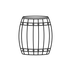Barrel icon vector. Wine illustration sign. Wine barrel symbol or logo.
