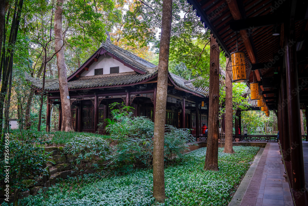 Canvas Prints Du Fu Thatched Cottage Park, Chengdu, China