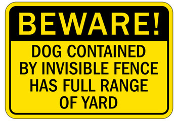 Beware of dog warning sign