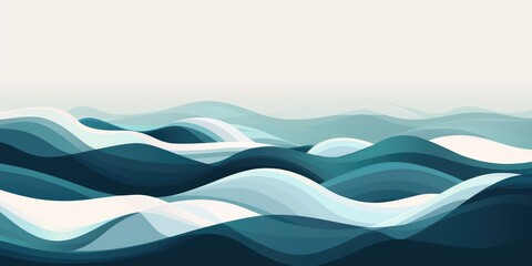 water waves in a flat style digital background