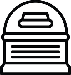 Post letterbox icon outline vector. Letters container. Correspondence delivery point - 775697355