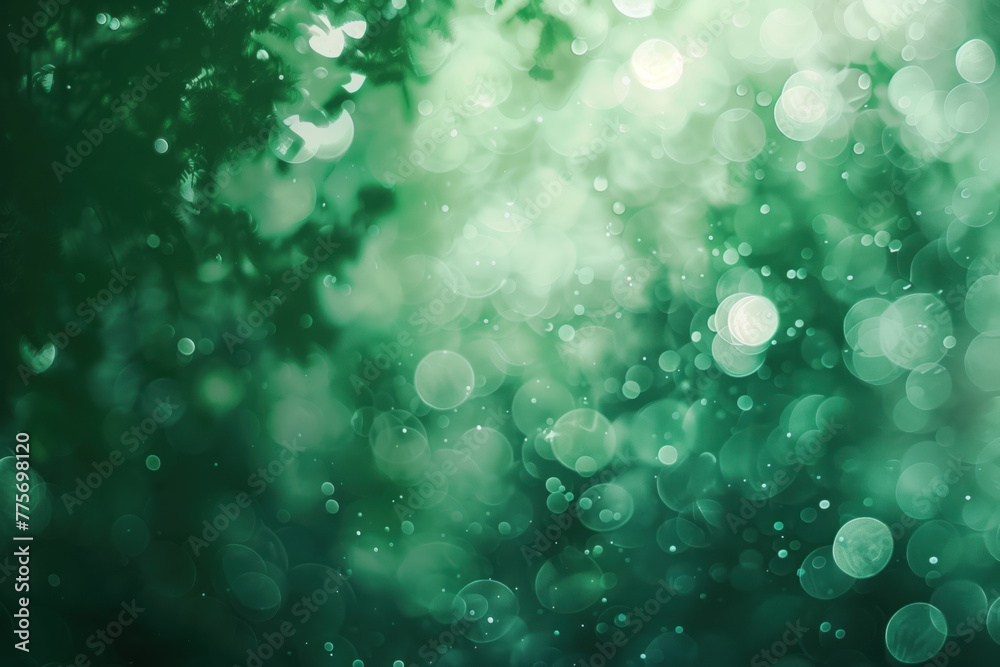 Poster abstract green background with bokeh. background image. created with generative ai technology.