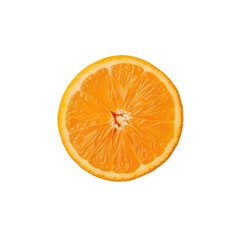 Half orange on transparent backdrop