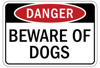 Beware of dog warning sign