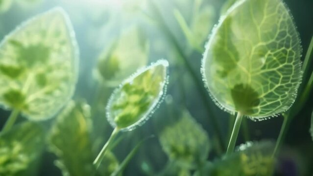 An animated image showing the opening and closing of stomata over a period of time as the plant responds to changes in light and environmental . AI generation.