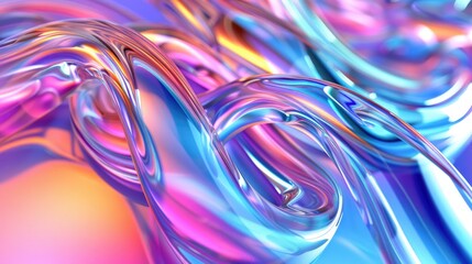 Colorful Glass 3D Object, abstract wallpaper background  - Generative AI