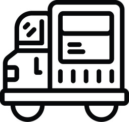 Delivery courier truck icon outline vector. Parcel shipping lorry. Post service transport - 775698985