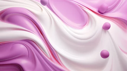Fotobehang An artistic yogurt backdrop with a blend of yogurt dollops, beautifully merging together, symbolizing creaminess and smoothness Ai Generative © SK