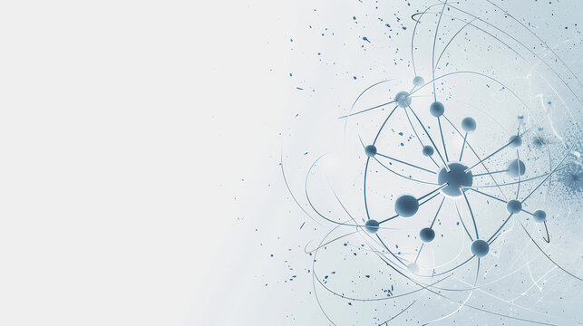Abstract atomic structure on a light gradient background.