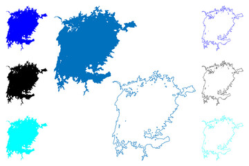 Lake Victoria (Tanzania, Africa, African Great Lakes) map vector illustration, scribble sketch Nam Lolwe, Nnalubaale, Nyanza or Ukerewe map