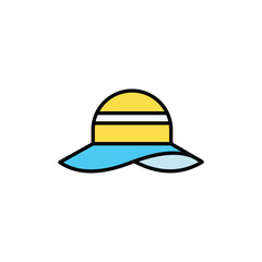 Pamela Hat icon design with white background stock illustration