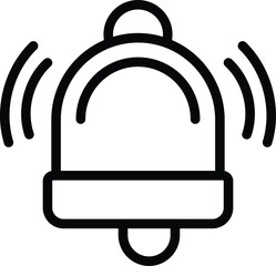 Emergency bell icon outline vector. Help warning notification. Ask for first aid service - 775702703