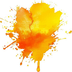 Watercolor yellow color spot vector illustration on white background