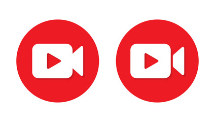 Play video icon vector in flat style