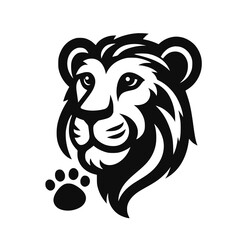 Lion head vector black and white