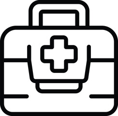 First aid kit icon outline vector. Emergency medical help. Doctor care equipment - 775703938