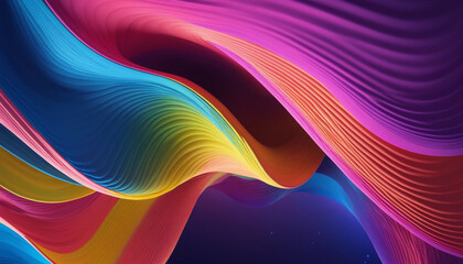 Abstract background with wave neon colored shapes bright colourful illustration