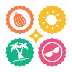 Summer Water colored Stamps design vector design