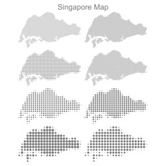 Fototapeta na wymiar Singapore Dotted map in different dot sizes 
