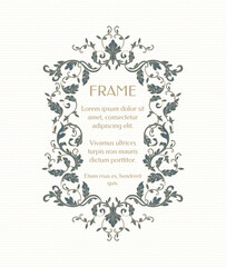 Decorative vertical frame. Classic pattern.