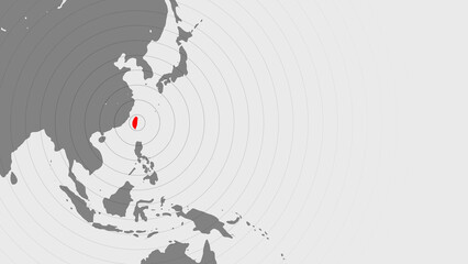 World Map earthquake in taiwan with Earthquake Signal Waves - obrazy, fototapety, plakaty