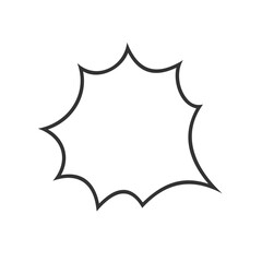 Speech bubble, speech balloon or chat bubble line art icon