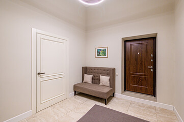 standard room interior apartment. room doors, renovation corridor lobby entrance hall