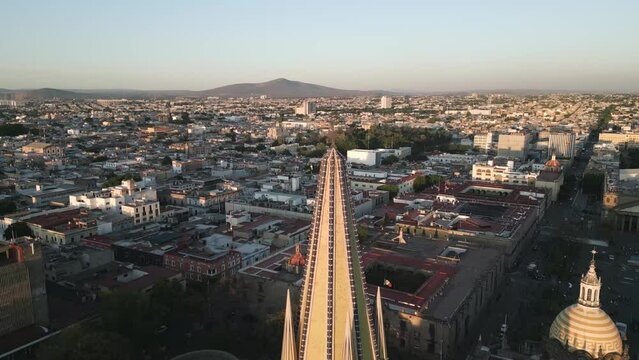 aerial of Guadalajara cathedral old historic city aerial of Mexico Jalisco