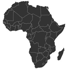 Detailed map of africa - obrazy, fototapety, plakaty