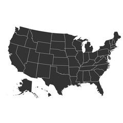United states of America country detailed map