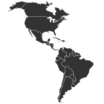 North and South America map