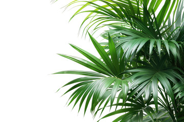 Majestic Palm Dancing Against a Pure White Canvas. White or PNG Transparent Background.