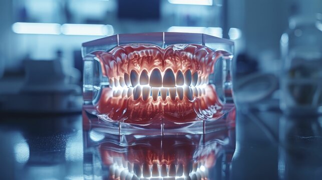 Innovative dental imaging for early detection of gum disease, wide interior shot of a dental exam using advanced imaging technology.