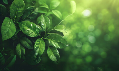 Green leaf with copy space using as background or wallpaper nature concept - obrazy, fototapety, plakaty