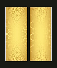 Gold vertical banner with minimal pattern