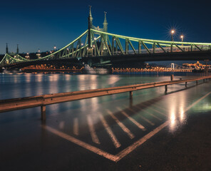 Famous Liberty bridge in Budapest, Hungary